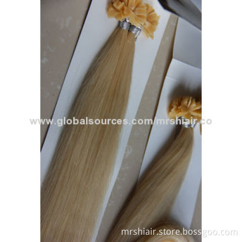 20-inch weight 100g (1g per strand) silk straight blonde pre-bonded in hair extensions